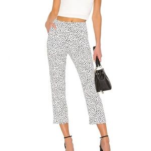 Lovers + Friends Jada Mini Leopard Black and White Dot Cropped Ankle Pants Small